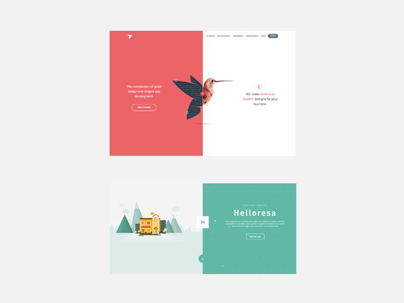 50/50 Split Screen Layout Example