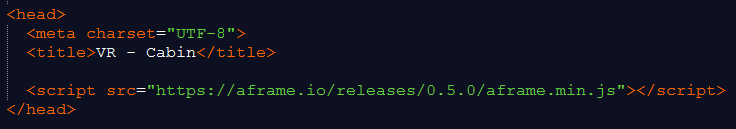HTML Code for Installing A-Frame
