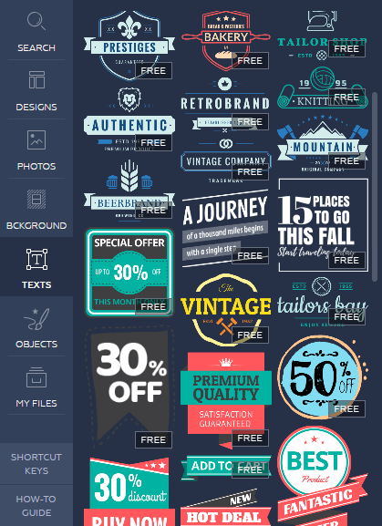 Crello Texts Screenshot